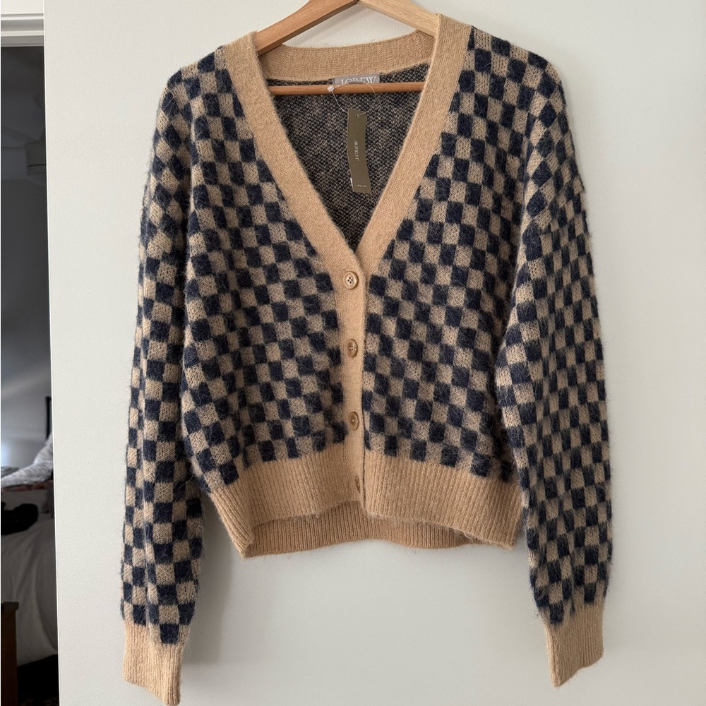 NWT Jcrew Checkered Cardigan